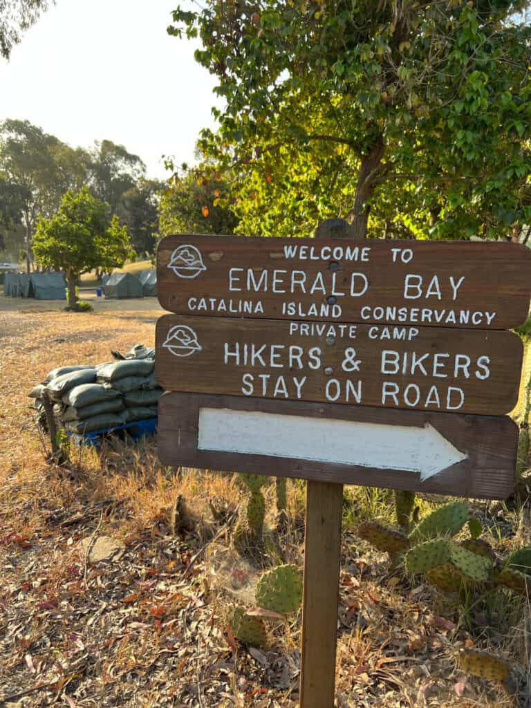 Welcome sign for Emerald Bay