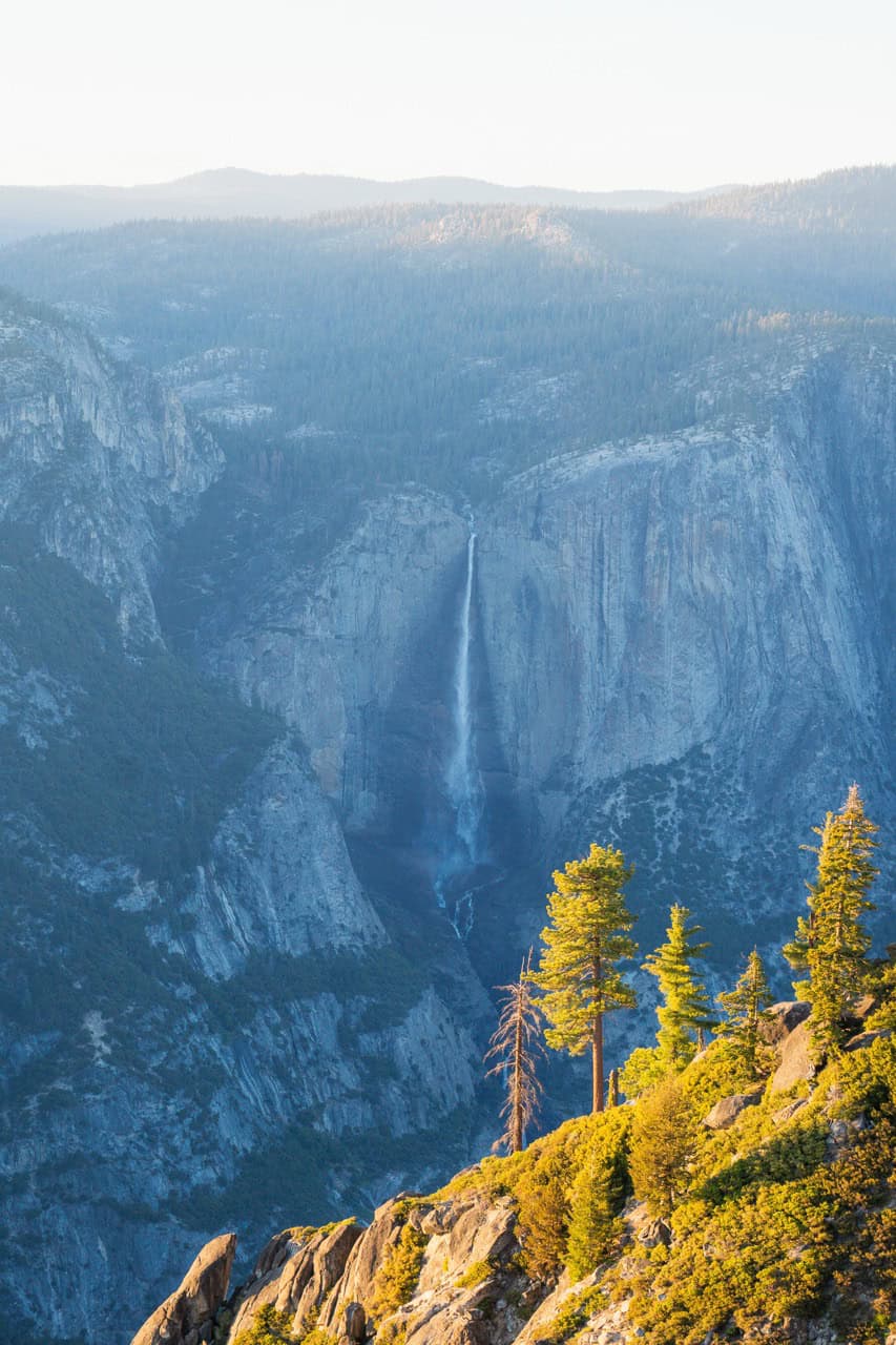 yosemite falls waterfall seen from taft point