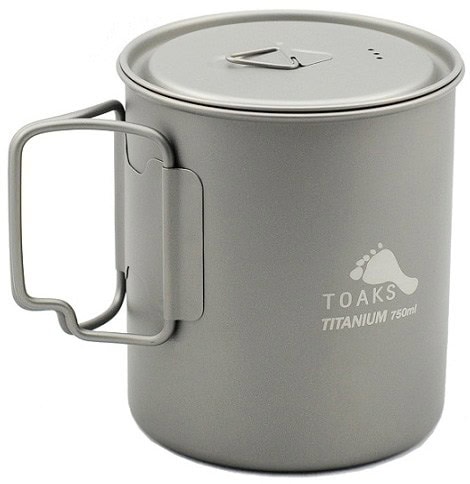 titanium backpacking pot with lid and handles