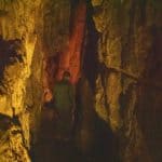 An example of a narrow passageway in the Crystal Cave.
